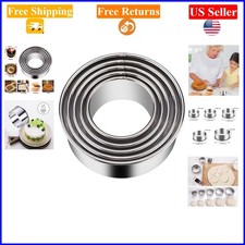 5-Piece Stainless Steel Cookie Cutter Set, Round Shapes for Baking  Dough