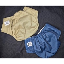 Nora's Nursery Reusable Cloth Diaper Cover Blue Tan Snap One Size