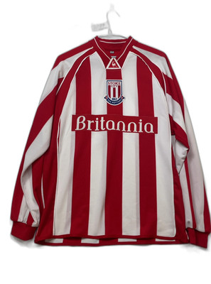 Le Coq Sportif Stoke City FC Red Polyester Striped Top size 34/36 Mens