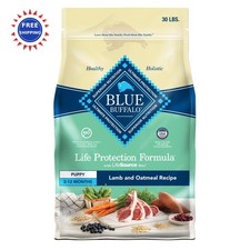 Puppy Dry Dog Food Blue Buffalo Lamb & Oatmeal 34 lb Bag Life Protection Formula 3.09 per pound