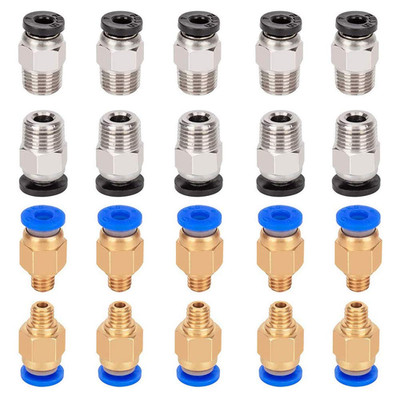 PC4-M6 Pneumatic Fitting Push to Connect + PC4-M10 Straight Quick in Fitting for
