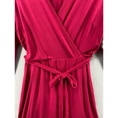 long sleeve faux wrap dress fraiche by j Women's Fraiche by J Navy Wrap Dress Long Sleeve Tie Front Stretchy Knit Small