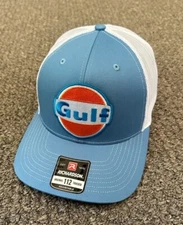 Gulf Oil Hat Vintage Racing Style Snapback Trucker Mesh Cap