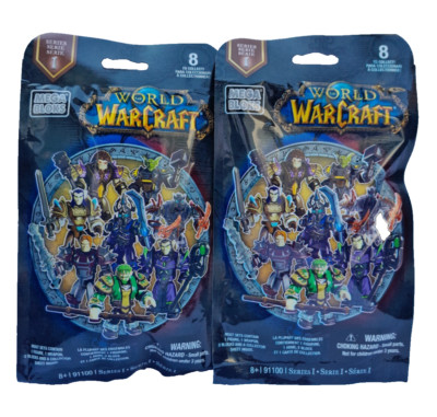 2x MEGA BLOKS 91100 WORLD OF WARCRAFT WOW SERIE 1 MYSTERY BLIND BAG FIGUREN NEU