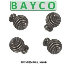 KNOBS. PEWTER FINISHED TWISTER DRAWER KNOBS / DOOR KNOBS. HAFELE BRAND. 