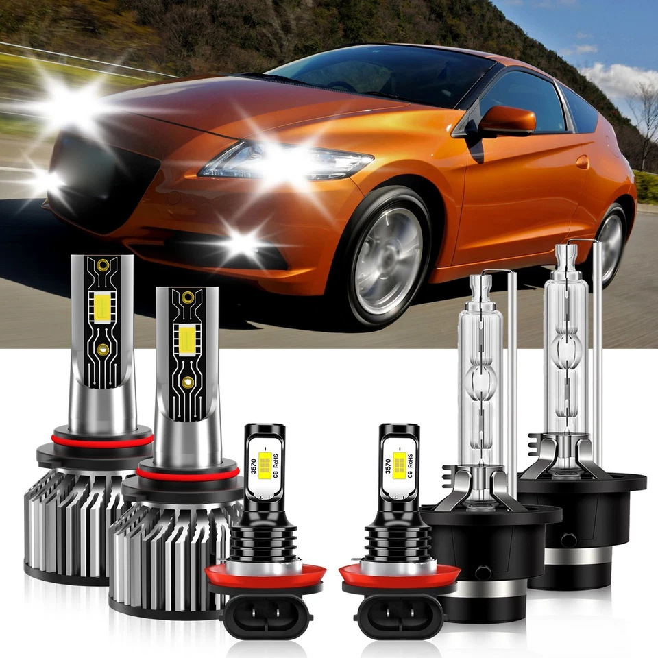 For Honda CR-Z 2011-2016 6x HID LED Headlight Bulb High Low Beam + Fog Light Kit - Image 2 of 4