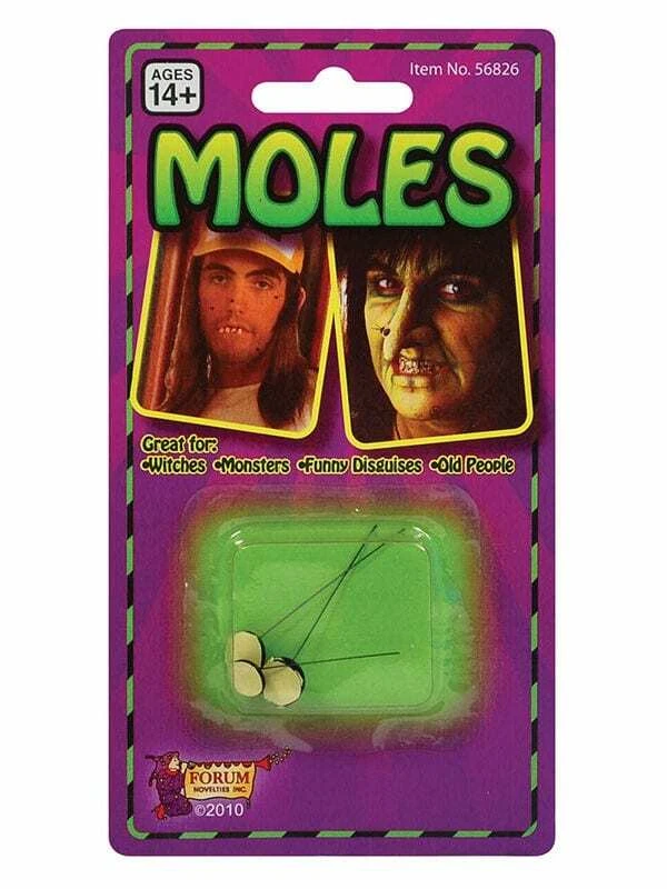 Halloween Witch Moles Pack of 3 Stick on Moles Monster Witch Old People Disguise