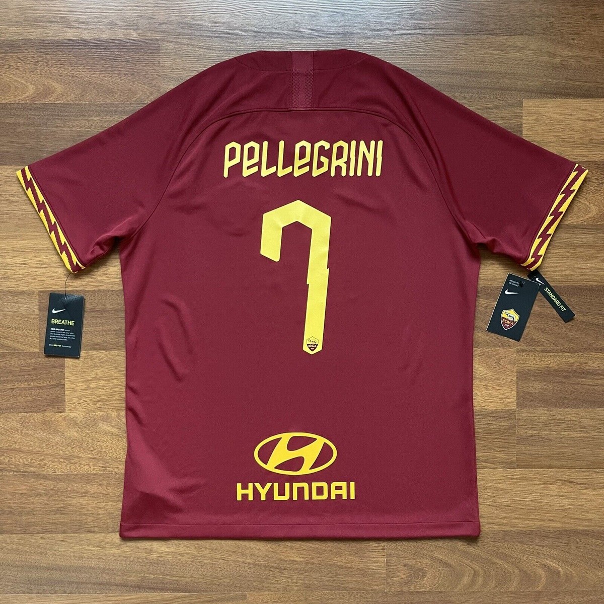 AS ROMA NIKE 2019/2020 FOOTBALL HOME JERSEY #7 PELLEGRINI SIZE “L