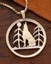 thumbnail 1 - Wolf howling W/Trees Canada Cut Coin Pendant Necklace 1" diameter, ( # 56 )