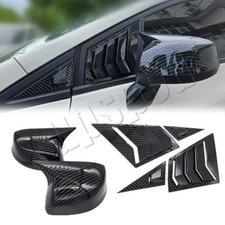 Carbon Fiber Rearview Mirror Capwindow Louver Cover Trim For Honda Civic 12-14