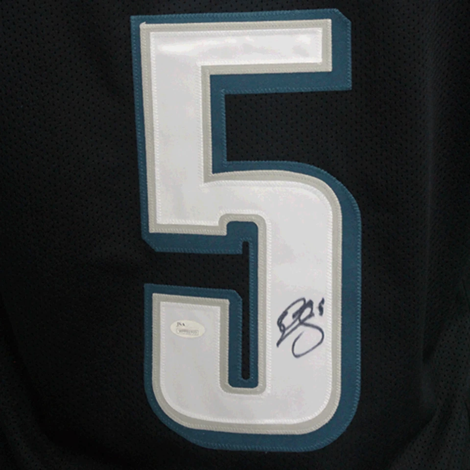 Camiseta de fútbol negra autografiada por Donovan McNabb estilo profesional (Beckett) Foto 3 de 4