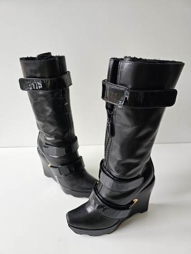 Louis Vuitton Runway Shearling-lined Platform Wedge Boots 36.5 - Picture 9 of 13