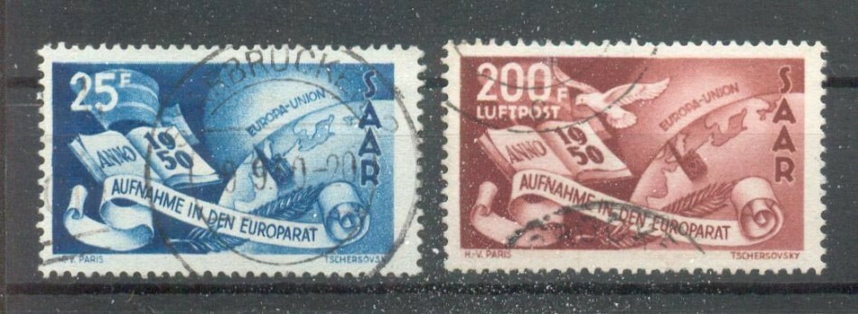 Saar 297/98 set embossed 320EUR (46451