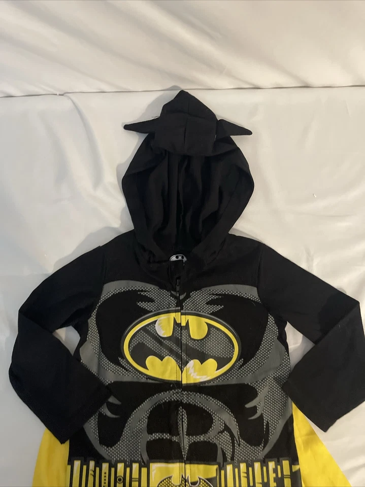 Batman Costume Pajamas Boys 18 M DC Comics Halloween Suit Cape Infants Black - Image 4 of 4