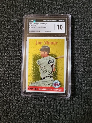 2007 Topps Heritage Baseball Joe Mauer Chrome Parallel 1925/1958 - CGC 10 GS433