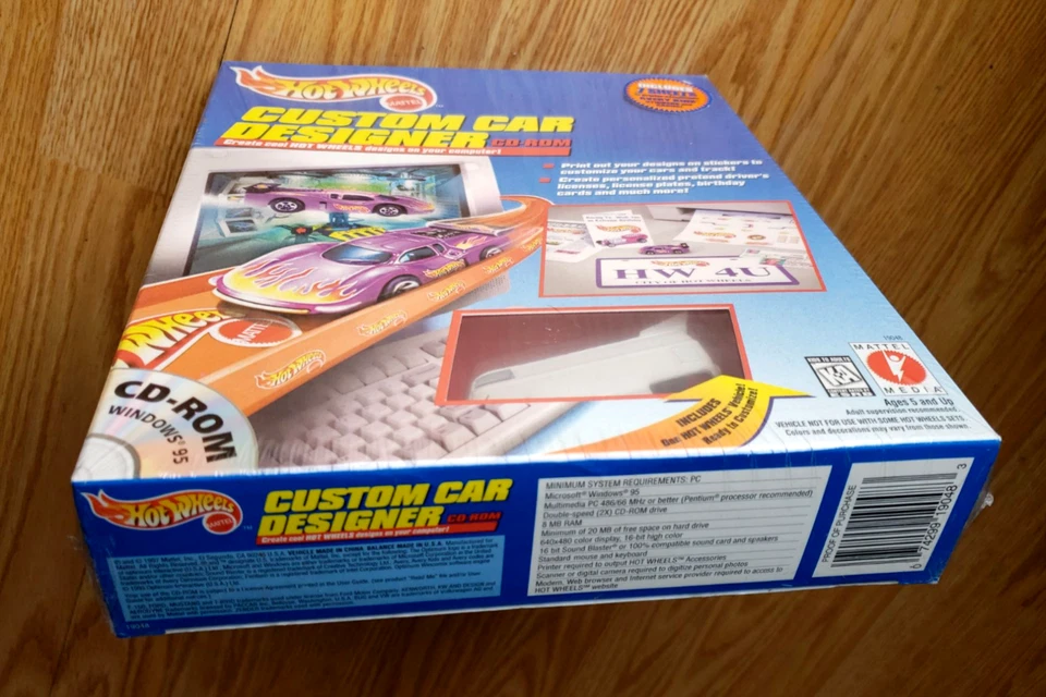 1998 Hot Wheels VOLKSWAGEN DRAG BUS  CUSTOM CAR DESIGNER CD-ROM W/Avery Stickers - Image 3 of 4