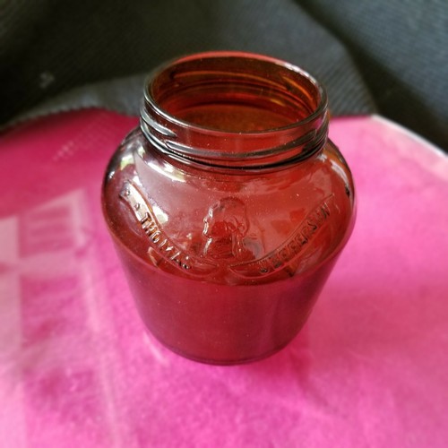 Vtg Original Thomas Jefferson Amber Glass Jar. B&M Baked Beans. eBay