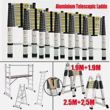 Heavy Duty Aluminium Telescopic Ladder Multi-Purpose Extendable Long Extension