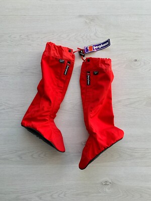 90s Vintage BERGHAUS Skywalk Yeti Attack Gore Tex Boot Gaiters Red Size 38/39