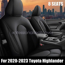 Full Surround 8 Seat Protector Covers Black For 2020-2023 Toyota Highlander