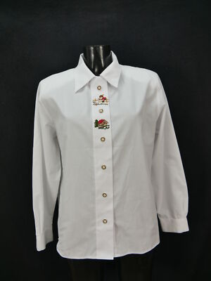 Size 40 costume blouse blouse white cotton blend Sixth Sense embroidery TB5401