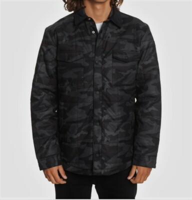 QUIKSILVER Men's BROKEN NOSE Quilted Overshirt KZE6 Medium NWT