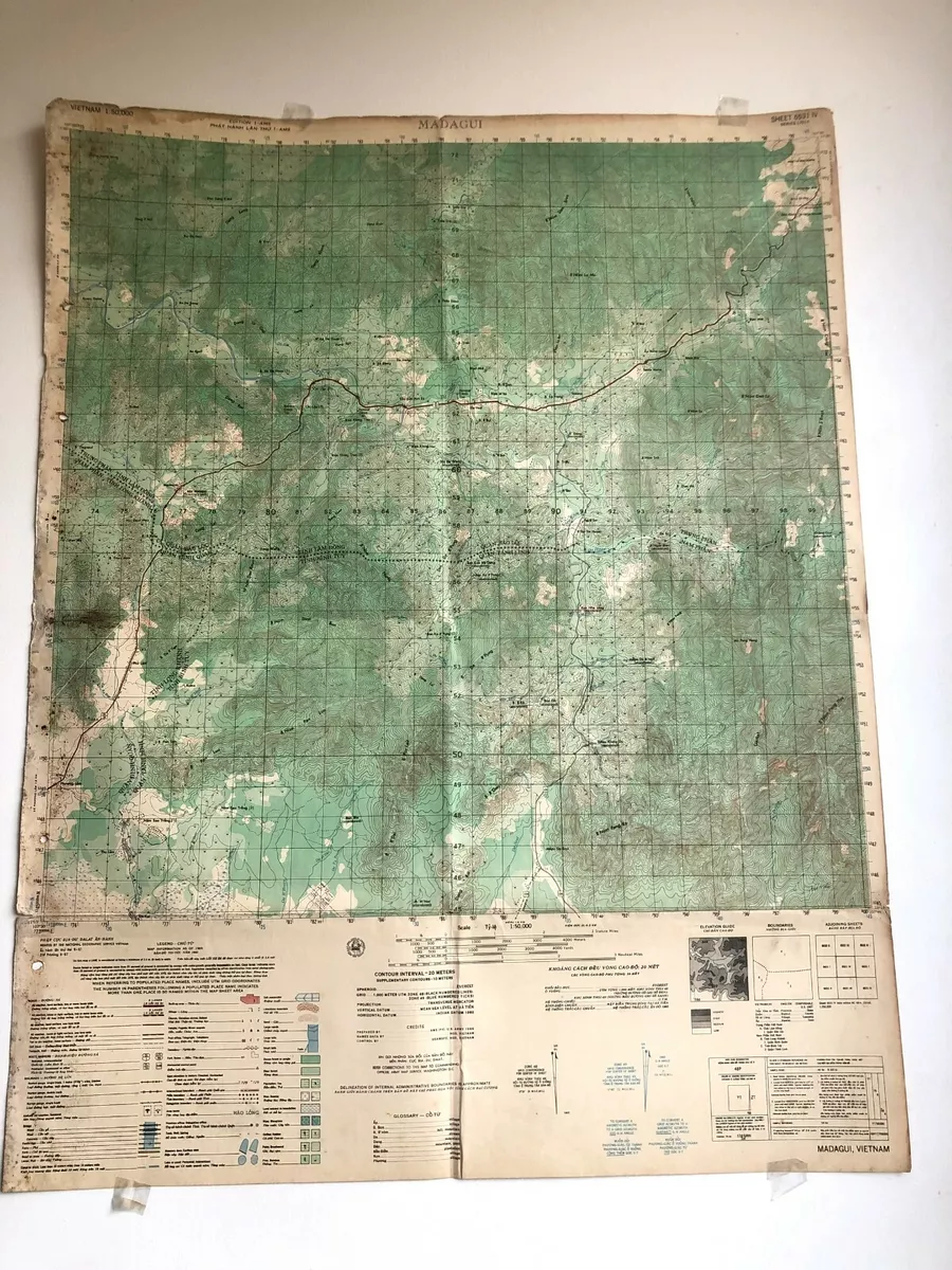 Vietnam War Map 1967 MADAGUI LAM DONG Province 6531 - IV L7014 By A.M.S