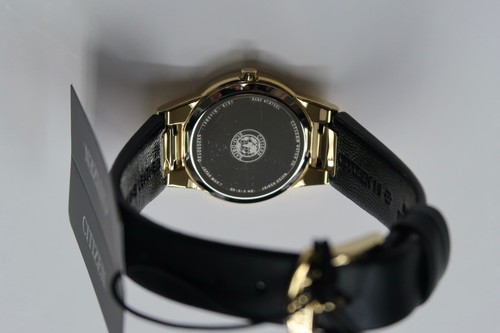 CITIZEN Eco-Drive Axiom Black Leather Strap Ladies Watch GA1052-04E Brand New - Photo 13/13