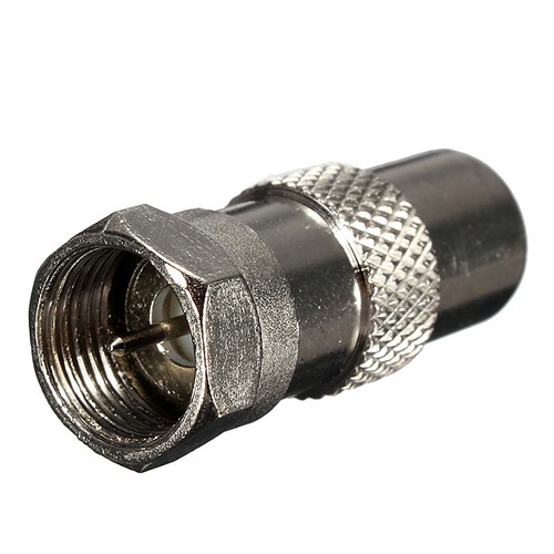 Silver F Male Connector To TV Aerial Male Plug Adaptor RF Coax Coaxial Converter - Picture 4 of 6