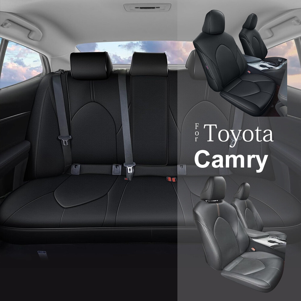 For Toyota Camry Hybrid LE/SE 2018-2025 Black Car 5-Seat Covers Pad Replace Seat