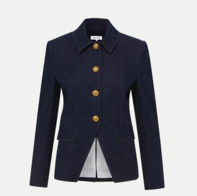 2024 AUTHENTIC NEW VERONICA BEARD Aire Denim Dickey in Midnight Wash $698