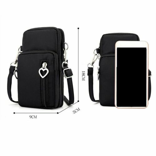 Umhängetasche Handy Handtasche Reißverschluss Geldbörse Smartphone Tasche Damen - Bild 9 von 14