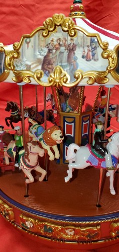 2010 MR CHRISTMAS the Carousel Musical Animated Light Up Horses 50 Songs Tested - Picture 3 of 11