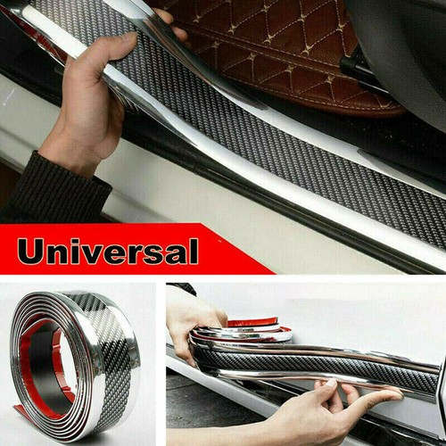 3* 1M Auto Türschweller Schutzstreifen Kohlefaser Gummi Trim Stoßstange Aufklebe - Picture 9 of 12