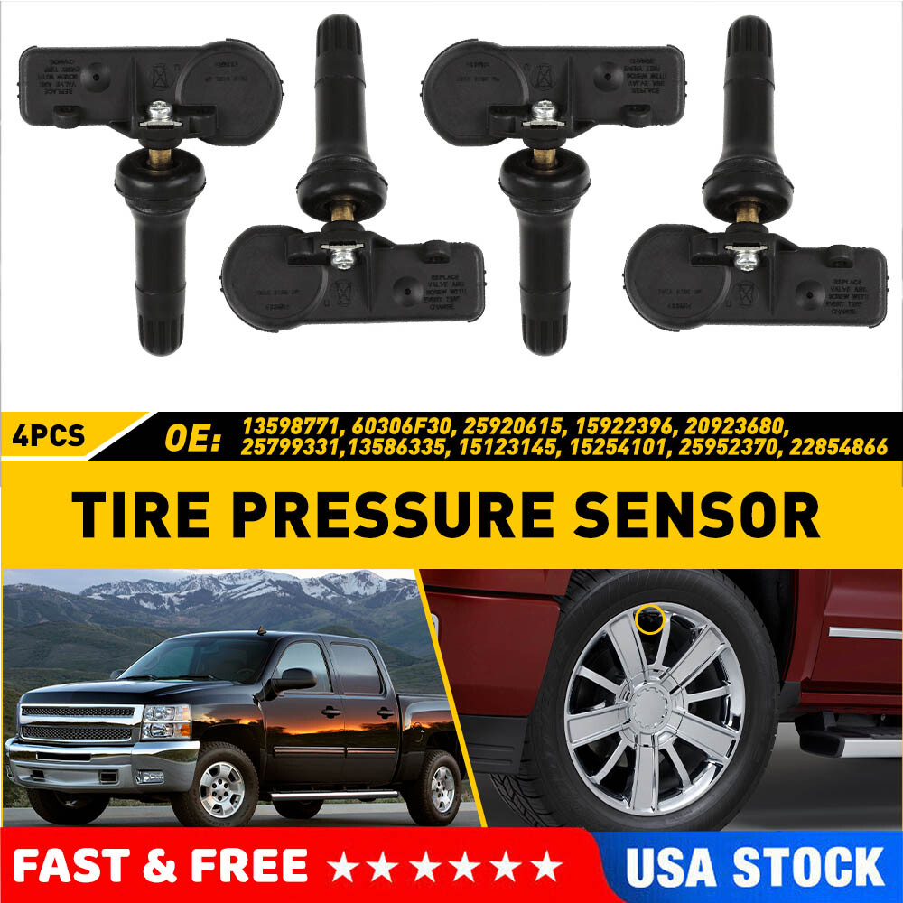 Set of 4 TPMS Tire Pressure Monitoring Sensors NEW For GM Chevy