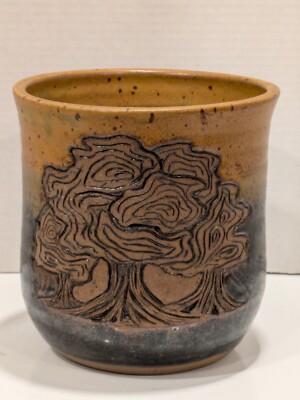 Mark Alewine Signed Tree Vessel Craft Arts And Crafts Style Craftsman