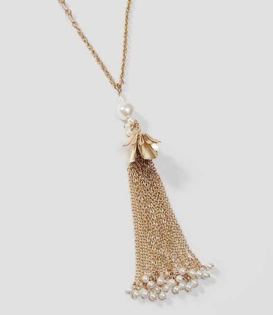 Ann Taylor Loft Women/'s Tassel Pendant Necklace NWT 34.50 GOLD
