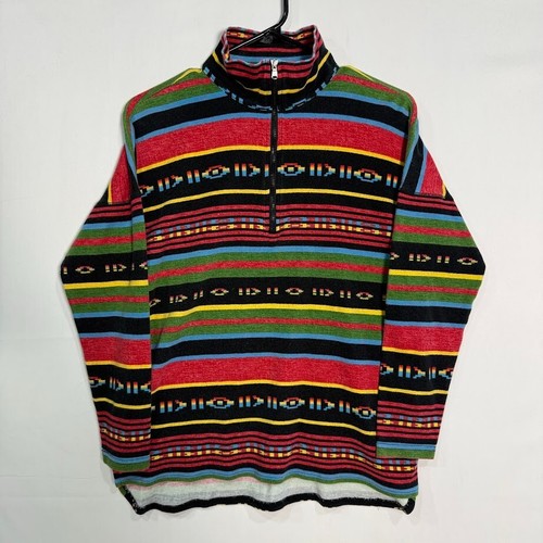Chaps Sport Men's Striped 1/4 Zip Pullover Southwest Print Size M