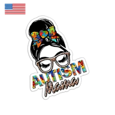 Autism Mama Puzzle Cheetah Print Autism Spectrum Disorder Awareness Sticker!