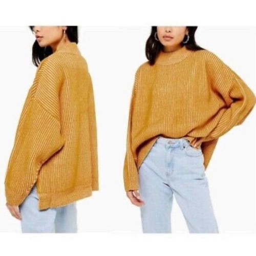 TOPSHOP Mock Neck Sweater M Mustard NWT 
