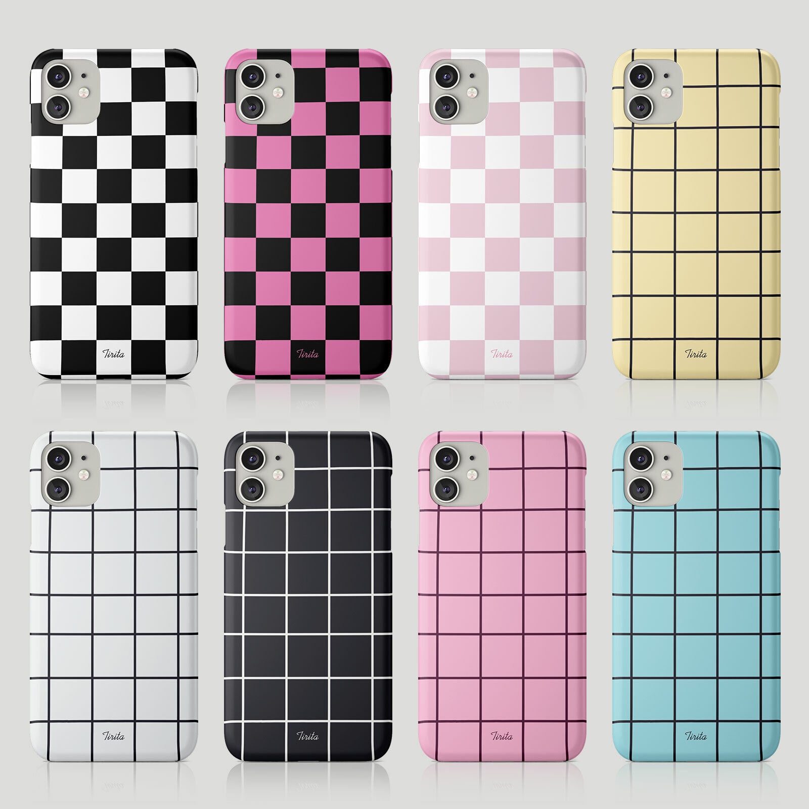 Tirita Phone Case for iPhone 14 13 11 12 7 8 SE X XR Aesthetic Checkered  Check