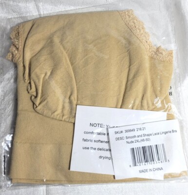 Fox Valley Traders Smooth & Shape Lace Lingerie Bra - Nude - 2XL (48-50)
