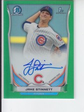 2014 Bowman Chrome Draft Jake Stinnett Green Refractor /99 1st Cubs BCA-JST