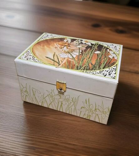 Vintage 1985 Flower Fairies Ballerina Wind Up Jewellery Box Made in Sweden