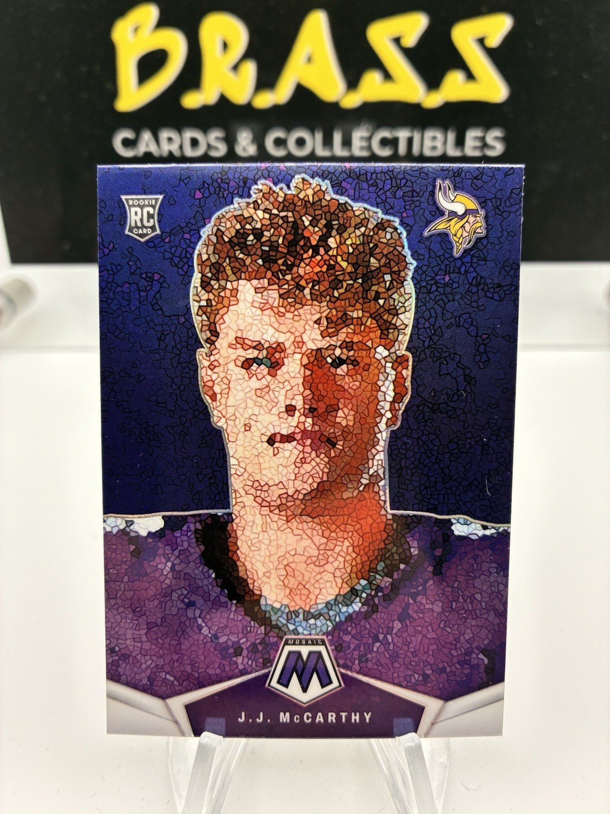 JJ McCarthy 2024 Mosaic Micro Mosaic Rookie Card No. MM-JJM Vikings Case Hit