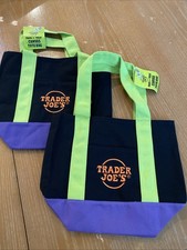 1pc Trader Joe's Mini Halloween Canvas Tote Bag. RARE MULTI COLOR IN HAND NWT