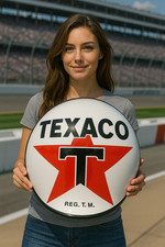 TEXACO 16" Metal Button Dome Advertising Sign