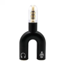 Audio Jack Splitter Headset Adapter 2 In 1 U Type 3.5mm Headphone In Style