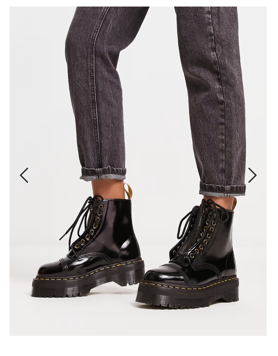 Dr Martens Sinclair Zip Up Vegan Black Oxford Platform MSRP$280