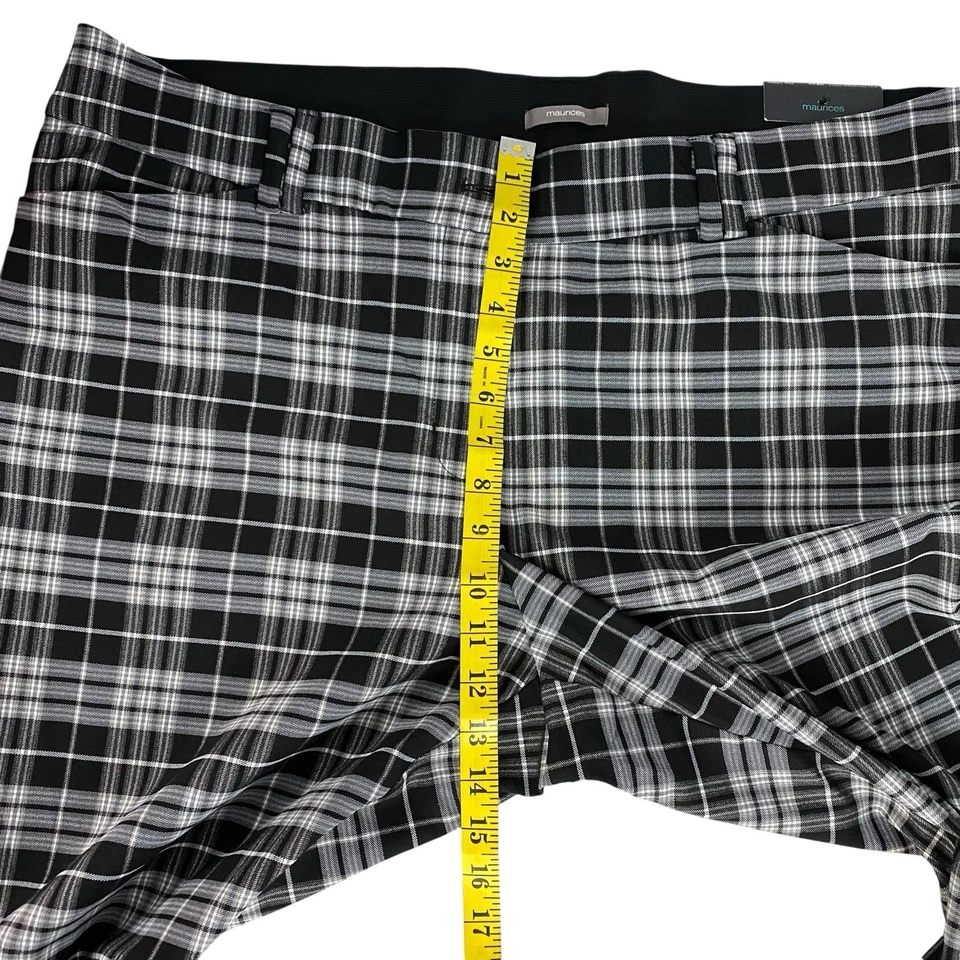 Maurices Pant Skinny Ankle Black Plaid Womens 22W Tall Trouser Mid Rise Academia - Image 3 of 4